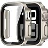 Amizee 2 Pezzi Cover Compatibile con Apple Watch Series 11/10 42mm con Vetro Temperato, Custodia Sottile Anti-Graffio e HD Clear Pellicola Protettiva per iWatch 42mm, Starlight