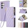 Vaitasy Custodia per Samsung Galaxy S24 Ultra Viola | Pelle PU Cerniera Custodia a Portafoglio per Galaxy S24 Ultra Custodia con Magnetica Flip Stand Case Cover