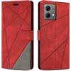 SONWO Cover per Moto G84 5G, Flip Caso in PU Pelle Case Cover Custodia con Slot per Schede e Supporto Stand per Moto G84 5G, Rosso