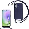 Belzsxy Cover per Samsung Galaxy A25 5G con Cordino, Custodia con Laccio Collana Tracolla Collo Liquido Silicone Antiurto TPU Antiurto AntiGraffio Case,Blu