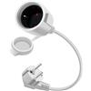HuaLiSiJi Prolunga Corta Schuko 90 Gradi 16A 250V Mini Prolunga Schuko IP44 per Esterno o Interno, Casa, Ufficio (Bianco, 2m)