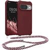kwmobile Custodia Compatibile con Google Pixel 10 / Pixel 10 Pro Cover - Back Case in Silicone TPU - Protezione Smartphone con Cordino - viola bordeaux