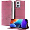 XINYEXIN Custodia per Motorola Edge 50 Fusion, Cover a Libro in Pelle PU con Blocco RFID, Slot per Carte, Supporto, Protezione Completa Antiurto - Rosso