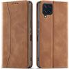 OKZone Cover per Samsung Galaxy M32 4G, Custodia Flip Pelle Portafoglio Magnetica Libro [Slot Schede], Silicone TPU Bumper Wallet Supporto Cover, Antiurto [Kickstand] (Khaki)