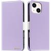 Butnyeoe Cover per iPhone 13 Case,Custodia iPhone 13 Libro,Trama Litchi PU Pelle Protettiva Portafoglio Flip/Folio Wallet Case Con Slot per Schede e Magnetica Supporto,Viola Chiaro