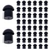 HYSHIKRA Auricolari di ricambio in gomma morbida a fungo auricolari compatibili per Motorola Baofeng Kenwood Yaesu Walkie Talkie Covert Acoustic Air Tube Auricolare (50 pezzi, Black)