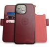 dreem Fibonacci compatibile con iPhone 14 Pro Max custodia a portafoglio/custodia antiurto 2 in 1 e folio in pelle vegana staccabile, compatibile con MagSafe, protezione RFID [Borgogna]