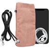 kwmobile Custodia Velluto a Coste con Chiusura Magnetica per Smartphone XXL - 7 - Portacellulare Tracolla - Borsa Porta Cellulare da Collo Universale