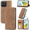 Cracedily Cover per Honor 200 Smart Case, Custodia Cover Pelle Premium Portafoglio con Porta Carte Magnetica Supporto Protezione Flip Case Custodia per Honor 200 Smart, Caffè