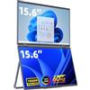 cocopar Laptop Screen Extender - Doppio 15,6 pollici 1080P Dual Screen Monitor con altoparlante HDMI USB-C Triple Monitor per laptop, MacBook, Surface PC, Xbox PS5 w/Kickstand, VESA