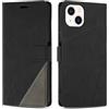 SONWO Cover per iPhone 13, Flip Caso in PU Pelle Case Cover Custodia con Slot per Schede e Supporto Stand per iPhone 13, Nero