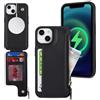 SailorTech Custodia per iPhone 14 Plus Custodia in Pelle con porta carte di credito mag safe, iPhone 14 Plus Custodia con slot per carte di credito Portafoglio Zipper per donna-Nero