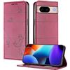 XINYEXIN Custodia per Google Pixel 8a, Cover a Libro in Pelle PU con Blocco RFID, Slot per Carte, Supporto, Protezione Completa Antiurto - Rosso