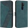 OKZone Cover per Oppo A5 2020/A9 2020/A11/A11X, Custodia a Libro in Pelle Protettiva Folio Portafoglio con Chiusura Magnetica e Slot per Carte Wallet Case Flip Antiurto Cover (Verde)