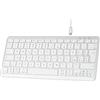 Qulose Tastiera Wireless Ricaricabile, Mini Tastiera PC Bluetooth Senza Fili con Connessione Stabile Type-C, Silenzioso e Ultra Sottile, Layout Italiano QWERTY, per iOS, Android, Windows-Argento
