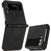 OKZone Cover per Samsung Galaxy Z Flip 4, Custodia in Pelle Samsung Z Flip 4, Antiurto Cover a Libro Galaxy Z Flip 4 Ultra Sottile Protettiva PU Pelle Flip Caso con Anti-Graffio Case Cover (Nero)