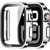 Amizee 2 Pezzi Cover Compatibile con Apple Watch Series 11/10 42mm con Vetro Temperato, Custodia Sottile Anti-Graffio e HD Clear Pellicola Protettiva per iWatch 42mm, Argento/Trasparente