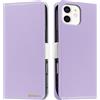 Butnyeoe Cover per iPhone 12 Case,Custodia iPhone 12 Pro Libro,Trama Litchi PU Pelle Protettiva Portafoglio Flip/Folio Wallet Case Con Slot per Schede e Magnetica Supporto,Viola Chiaro