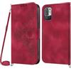Netany Cover per Xiaomi Redmi Note 10 5G/ Poco M3 Pro con Cordino, Flip Portafoglio Custodia in Pelle, [2 Porta Carte][Chiusura Magnetica],Custodia Libro Antiurto Cover con Laccio (Rosso)