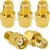 KUOQIY 5 Pezzi RP-SMA Maschio a RP-SMA Femmina Adattatore, KUOQIY Connettore Coassiale Adattatore RF RP-SMA, per Antenna WiFi, FPV, Occhiali, Router
