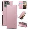 Yunubeyii Cover Libro per Moto Edge 60/60 Pro - [Blocco RFID] Luxury PU Leather Portafoglio Card Holder Magnetic Phone Custodia con Kickstand, Cover Protettiva Antiurto, Rosa