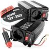 ABSINA 2x Inverter 12V 220V - Trasformatore 12V 220V di Tensione Sinusoide Modificata - Auto Inverter 300W con 600W di Picco, Convertitore Corrente