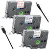 Acmerota Compatibile per Brother TZe-FA231 TZe-FA3 TZe-FA3R 12 mm x 3 m Nastro termoadesivo in tessuto per Brother P-Touch 1000 1010 D400 1000 1280 E100 H100 H400L H105 H110,3 Conf.