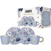 Bialetti Set 2 tazzine e 2 piattini Bridgerton, Porcellana, No Lavastoviglie, No Microonde, 80ml