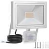 MEIHUA 60W Faretto Led da Esterno con Sensore di Movimento, Faro Led Esterno 5200LM Faretti da Esterno 2700K Bianca Caldo Luce Esterno con sensore IP66 Impermeabile per Garage Giardino