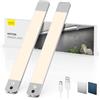 LROLTEF Luce LED Sottopensile Cucina 30CM 2200mAh 4000K Luci con Sensore di Spostamento Manuale & Sensore di Movimento - Armadio Lampada Dimmerabile per Cucina Scale Soggiorno Camere da Letto 2 Pezzi