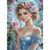 MAXBYE 5D Diamond Painting Art Kit Completo,Donna Elegante Pittura Diamante FAI DA TE, Rosa Rosa Pittura Diamante Strass Ricamo a Punto Croce Painting per Decorazioni Casa 30x40cm
