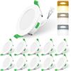 ALUSSO LIGHTING Faretti LED da Incasso per Cartongesso,5W 460LM 230V Luci da Soffitto Interno,Foro Incasso Ø68-78mm,3CCT 3000K 4000K 6500K Faretto led incasso IP44 per Cucina,Bagno,Set di 10,Bianc