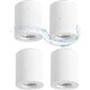 Gleonlux Faretto da Soffitto Bianco GU10 IP44, Faretto LED Interno, Faretti da soffitto Impermeabile 230V, Faretto Soffitto Moderna Tondo Alluminio Φ80x95mm, Downlight con attacco GU10 4 Pcs