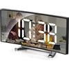 321Wasay Sveglia digitale da comodino alimentata a batteria, USB, piccola orologio digitale a LED, sveglia da viaggio per camera da letto, temperatura, snooze