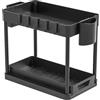 Rylae Organizzatore per Mobili da Cucina, Organizer Sottolavello Cucina a 2 Livelli, Portaoggetti Ripiano Multiuso Sotto Lavello, Scorrevole Scaffale Sottolavello Portaoggetti, per bagno cucina (Nero)