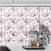 AREDE 32 Pz Adesivi per Piastrelle Bagno e Cucina 10 x 10 cm Autoadesivo Decorazione Adesivo murale in PVC Impermeabile Adesivi Parete mattonelle mosaico stile / T1042