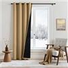 MIULEE Tenda Oscurante Termica Isolante Freddo e Caldo, Tende Doppio Strato con Anelli Tende Termiche Isolanti per Interni, Porta Inverno Termica Antivento, 132x245 CM, Taupe, 1 Pezzo