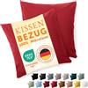 Blumtal Federe Cuscini Divano 65x65 cm - Set di Copricuscini per Divani in Microfibra a 2 Pezzi con Chiusura a Busta, certificati Oeko-Tex, extra morbidi e lavabili - Rosso