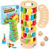Montrix Giochi Montessori per Bambini, Gioco di Società 3 4 5 6 Anni, 48 Blocchi di Legno Colorati Giochi di Dadi, Giocattoli Educativi 3 Anni Giochi di motricità fine Giocattoli da Famiglie e Viaggio Regalo