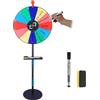 Strixorn Ruota Della Fortuna Girevole da 40 cm, Ruota dei Premi con Piatto, 12 Slot, Prize Whee, Ruota della Lotteria con Supporto da 150 cm per Carnevale, Giochi di Lotteria, Vincitori, Eventi Festivi
