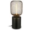 BRILONER - Lampada da tavolo con rete metallica, interruttore a cavo, attacco E27, lampada da comodino, lampada da scrivania, lampade da comodino, lampada scrivania, 10 x 25 cm, nero