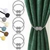 Hion Fermatende magnetici grigi, confezione da 6, fermatende con fibbie, ganci per casa, camera da letto, ufficio, tende decorative spesse o sottili