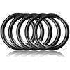 Ganzoo Anello O-ring XL in acciaio legato, set 5 pezzi, 38 mm diametro interno 47 mm esterno, ring saldato a punto, non ossida, finitura nero opaco, per paracord 550, collari e guinzagli per cane