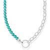 Thomas Sabo Collana con perle blu in argento placcato oro KE2188-404-17