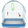 Pet's Solution - Gabbia per Uccelli come Canarini, Colorata e Robusta, con Fondo Estraibile, 2 Mangiatoie, 2 Posatoi e 1 Altalena - Blu con Tetto a Cerchio