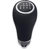1neiSmartech Pomello Leva Cambio Manuale 6 Marce Compatibile con Mercedes Classe A B C E CLK Pre-Facelift 2000-2012, con Foro 8mm, Inserti Argento, Retromarcia a Sinistra