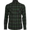 Urban Classics Checked Flannel Shirt Uomo Camicia in Flanella Nero/Verde Scuro L 100% Cotone Regular