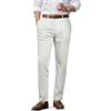 GINGTTO Chino Uomo Slim Fit Pantaloni Chinos Scacchi Tapered Pantalone Casual Trousers Business Checked Pants Bianco 34