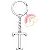 ZYMGUO Portachiavi Lettera Iniziale Ciondolo,Portachiavi Regalo Amici Sorelle Amica,argento A-Z 26 lettera iniziale ciondolo portachiavi - Regalo Donna Uomo Compleanno,Portafortuna Portachiavi (S) (T)