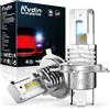 Nvdin h4 led 20000lm, lampadine per fari auto o moto, kit lampadina 12v per abbaglianti e anabbaglianti, dimensioni 1:1 alogena, luci anteriori senza ventilatore, luce bianca 6000k